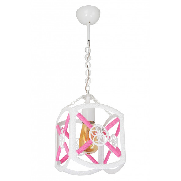 VENON AYDINLATMA ZİRVE TEKLİ PEMBE İPLİ AVİZE - 4