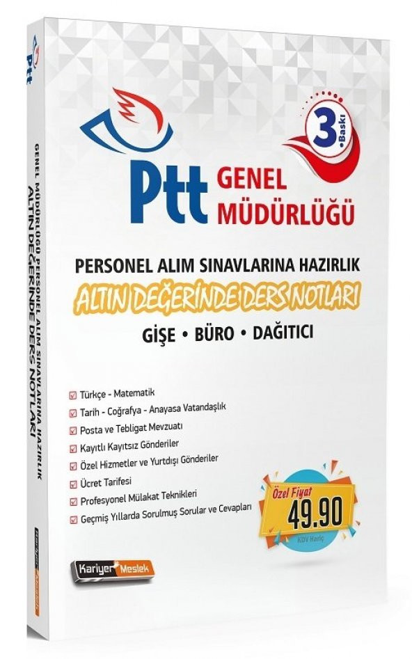 Kariyer Meslek 2020 PTT Sınavları Gişe-Büro-Dağıtıcı Altın Değeri