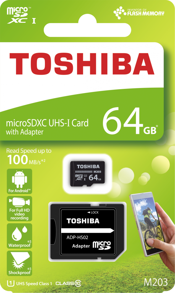 64GB MICRO SDXC UHS-1 C10 100MB/sn TOSHIBA THN-M203K0640EA