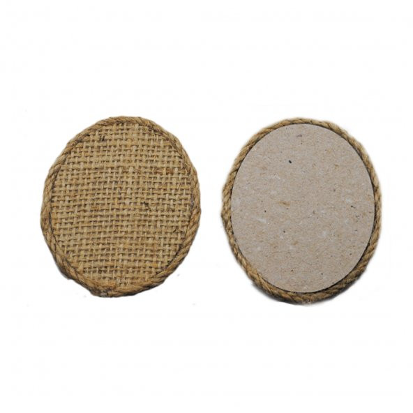 Jüt Hasır Çerçeve (Natural Kanaviçe Obje) Oval Model (10 Adet)