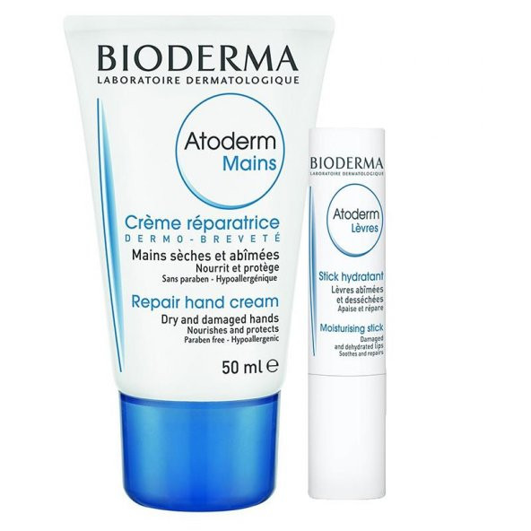 Bioderma Atoderm Hand & Nail Cream 50ml | Lip Stick 4gr HEDİYE