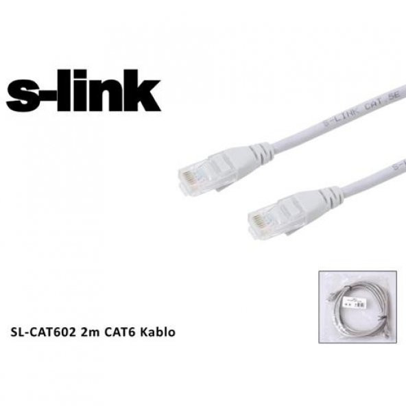 S-Link SL-CAT602 CAT6 Patch Kablo 2 Metre