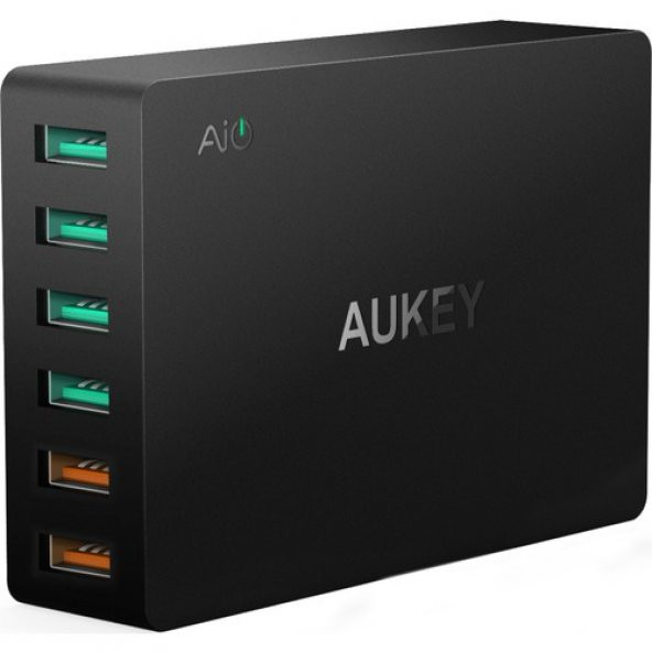 Aukey 6 Port Usb Charger With Dual Quick Charge Qualcomm 3.0 Ports & 4 Usb Ports - PA-T11