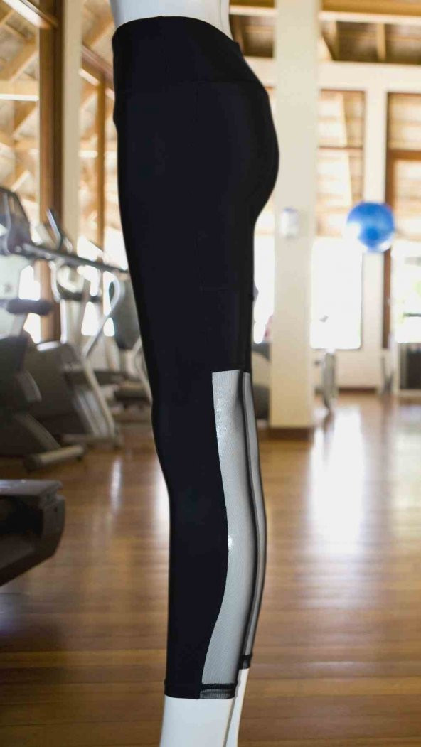 Vb Butik Spor Yoga Pilates Tayt Fileli Tül Detaylı Sporcu Taytı - 7