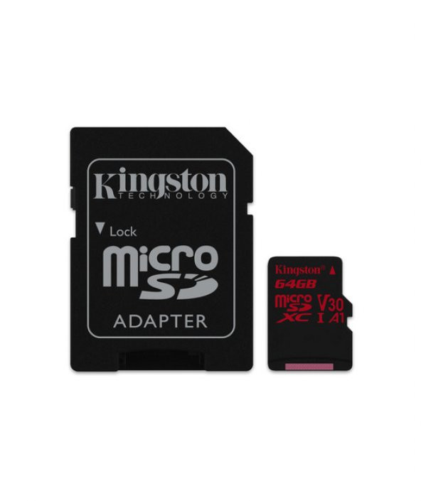 64GB microSDXC Canvas React  100R/80W U3 UHS-I V30 A1 + SD Adapter