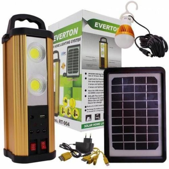 Everton RT-904 USB Girişli Solar Işıldak Aydınlatma Seti