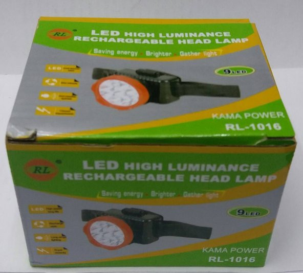 RL-1016 Şarjlı Kafa Feneri Projektör 9 Led - 2