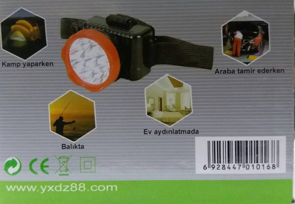 RL-1016 Şarjlı Kafa Feneri Projektör 9 Led - 3