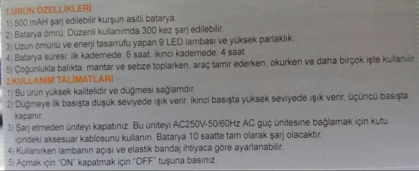 RL-1016 Şarjlı Kafa Feneri Projektör 9 Led - 4