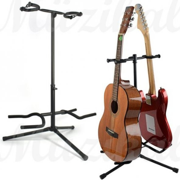 Gitar Standı İkili ST12 Gitar Stand 2 li Saz Bağlama Gitar Ud Sehpası