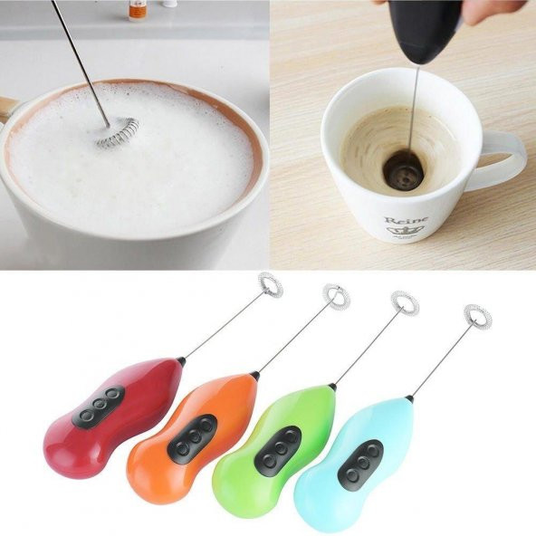 Pilli Mini Mixer Kahve Süt Köpürtücü Karıştırıcı
