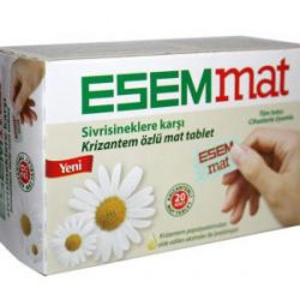 ESEMMAT SIVRISINEKLERE KARŞI KRIZANTEM ÖZLÜ MAT TABLET 20 LI (YE