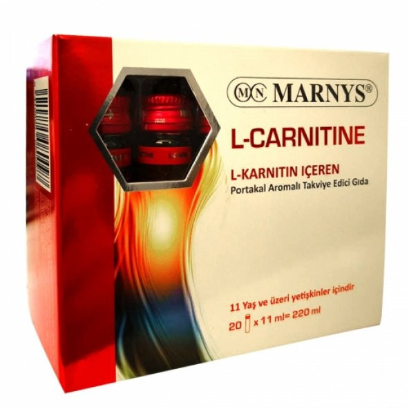 MARNYS L-CARNITINE 20X11ML TAKVIYE EDICI GIDA-PORTAKAL AROMALI 1