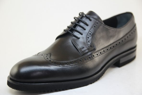 8310 Siyah Antik Deriden Hafi Eva Tabanlı Erkek Ayakkabısı