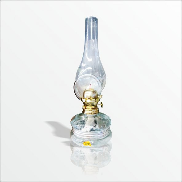 Gerçek Camlı Örgü Fitilli Şişeli Çevirmeli Işık Açma Kısma Kulplu Gazlı Klasik Tarihi Gece Lambası