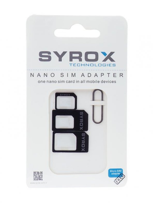 Syrox Akıllı Telefon İçin Nano Sim Kart Çevirici Takım Ve İğne