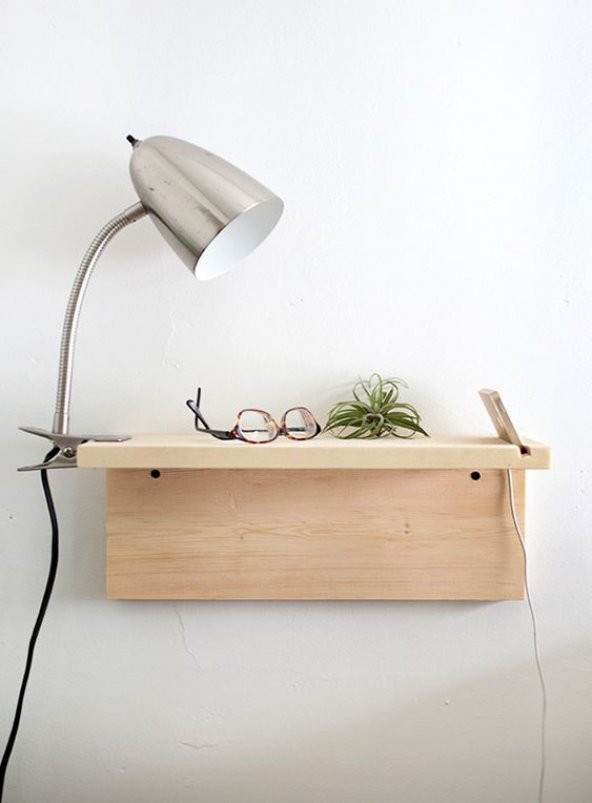 Ceebebek Ahşap Yatak Başı Sehpa Yan Kitap Raf Komodin Yatak Yanı Telefonluk Ücretsiz Kargo