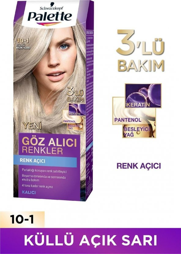 Palette Göz Alıcı Renkler Saç Boyası 10-1 Küllü Açık Sarı - 2