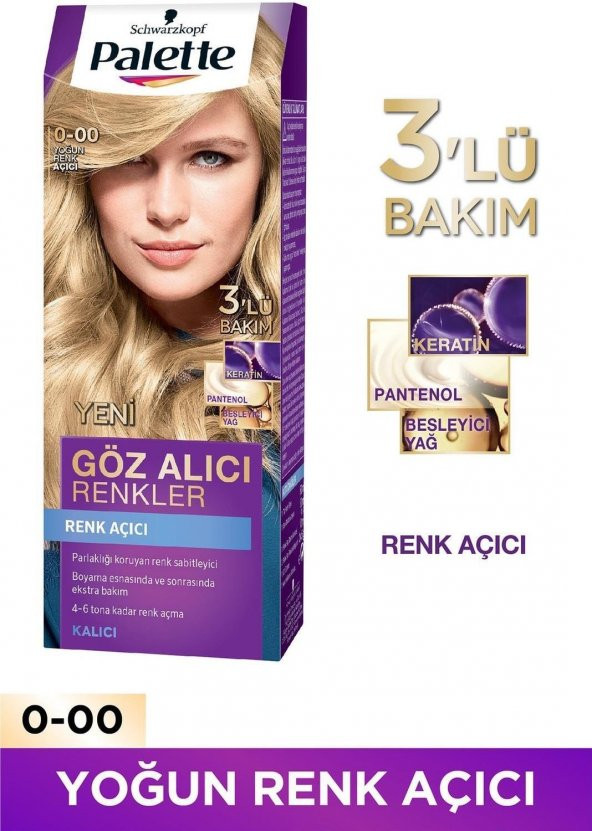 Palette Göz Alıcı Renkler Saç Boyası 0-00 Yoğun Renk Açıcı