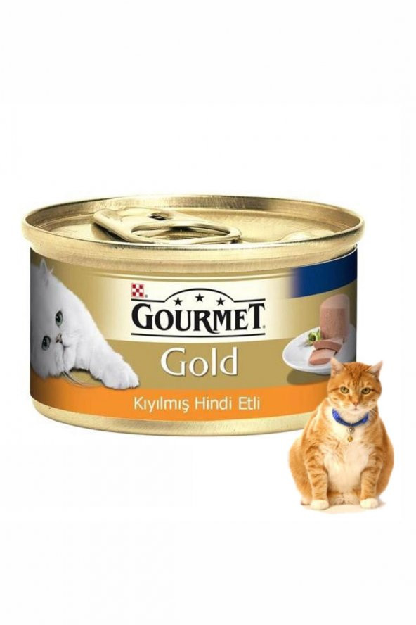 Gourmet Gold Kıyılmış Hindili Kedi Konserve Mama 24x85 Gr
