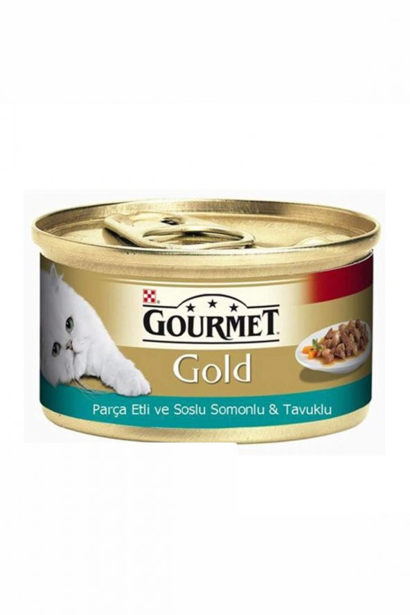 Gourmet Gold Tavuk&Somonlu Kedi Konserve Mama 24x85 Gr