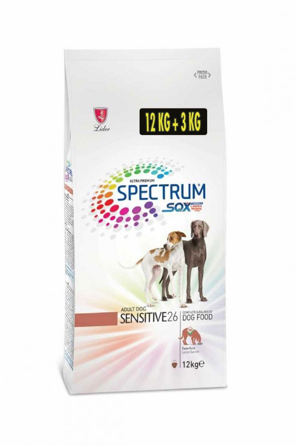 Spectrum Hassas Sindirimli Yetişkin Köpek Maması 12 Kg + 3 Kg