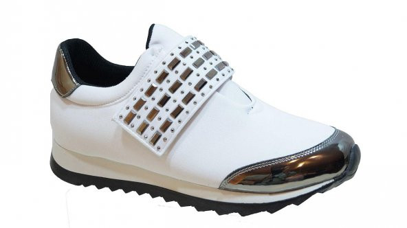 Ustalar Ayakkabı 420.T52-2 Kadın Tek Cırtlı Taşlı Günlük Sneaker