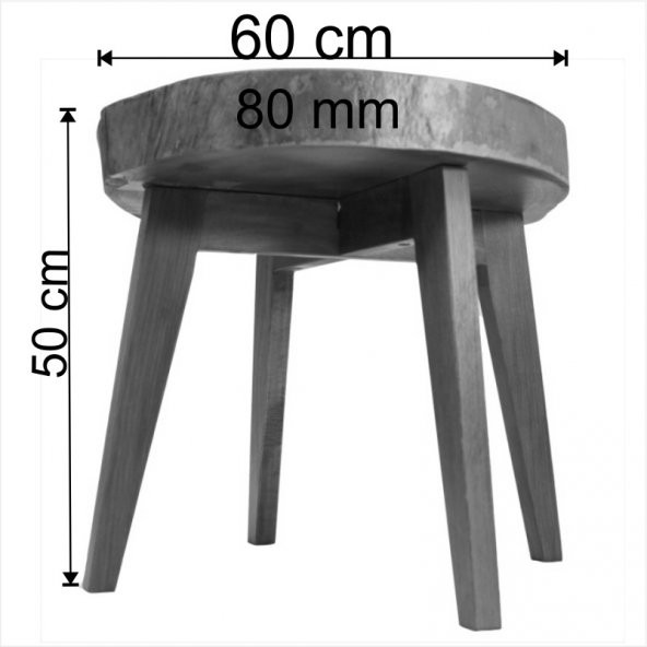 Ahşap Kütük Sehpa-Ahşap Ayak - Resim 5