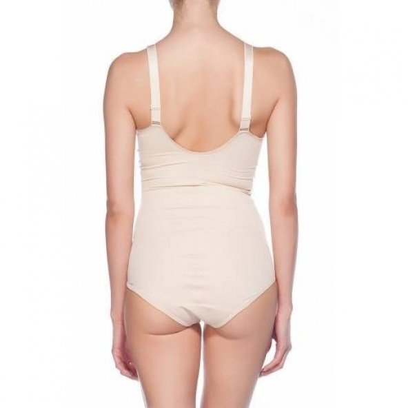Ten 112048 Body Korse Karın Mide Göğsü Forma Sokar Siyah-Beyaz-Te - 6