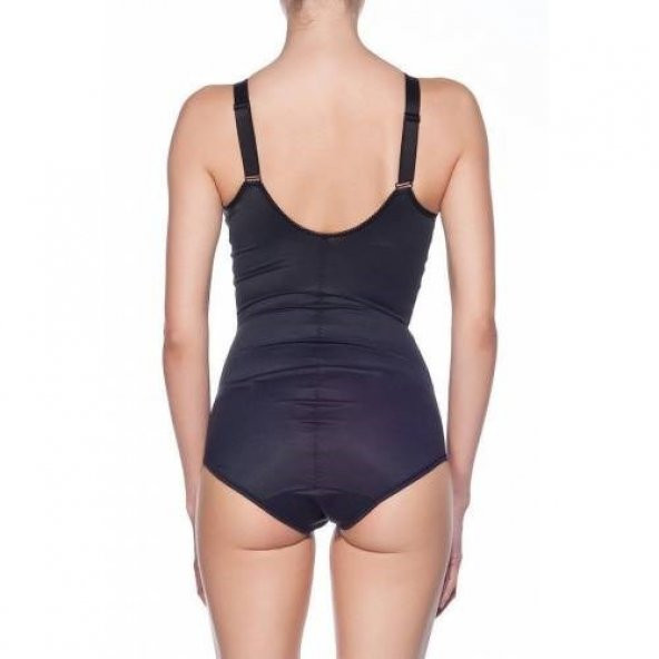 Ten 112048 Body Korse Karın Mide Göğsü Forma Sokar Siyah-Beyaz-Te - 4