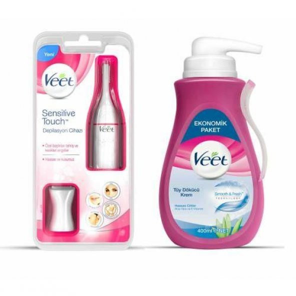 Veet Sensitive Touch Depilasyon Cihazı+Veet Tüy Dökücü Krem 400 m