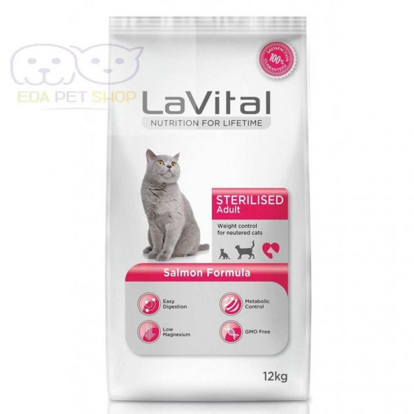 Lavital Sterilesed Somonlu Kısır Kedi Maması - 12 Kg