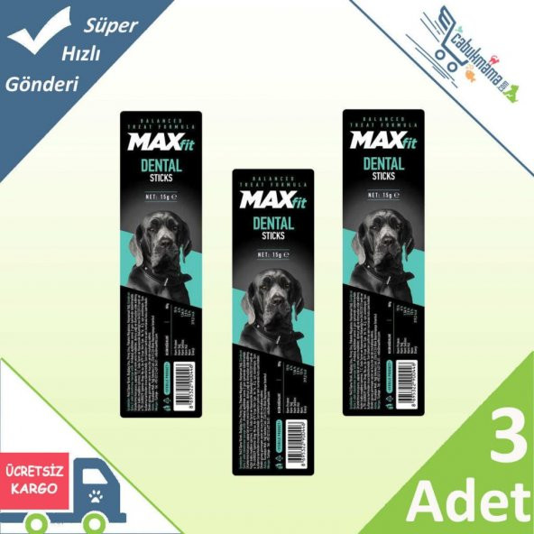 MaxFit Dental Sticks Çubuk Köpek Ödülü 15 gr X 3 ADET