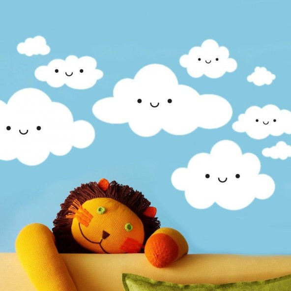 Dekor Loft Mutlu Bulutlar XL Çocuk Odası Duvar Sticker CS-618