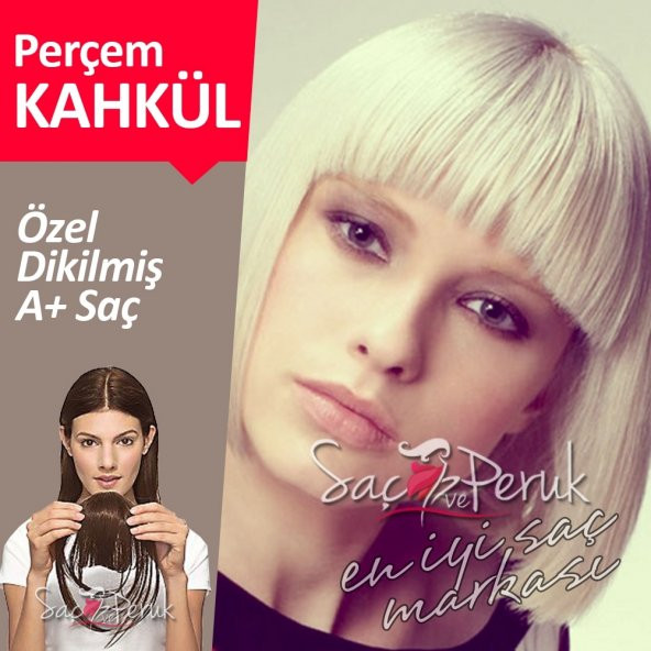 Perçem Kahkül Saç Platin Sarı Türk Saçı