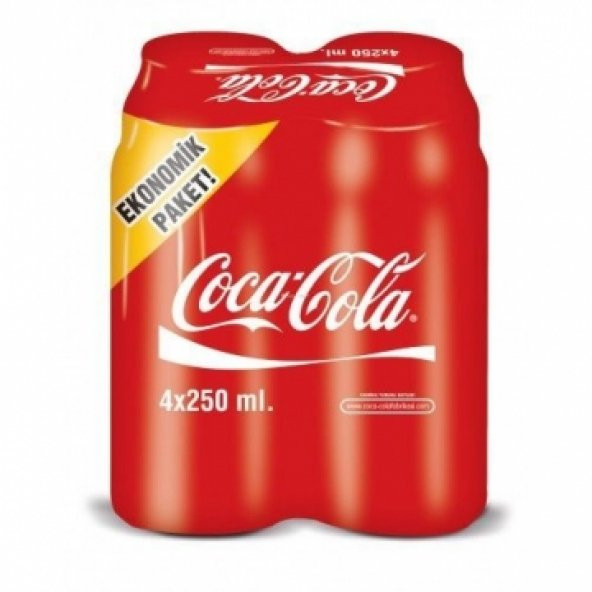 Coca-Cola Teneke 250 ml x 4 Adet