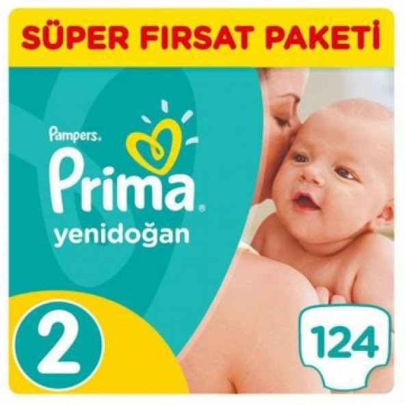 Prima Bebek Bezi Yenidoğan Süper Fırsat Paketi 2 Beden 124 Adet