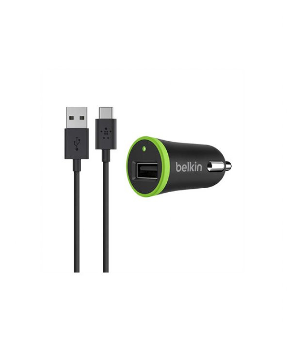 Belkin Type-C USB Araç Şarj Cihazı + USB-C Kablo Siyah