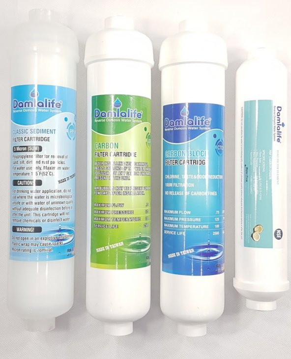 Damlalife 4 Lü Su Arıtma Cihazı Inline Filtre Seti - Resim 2