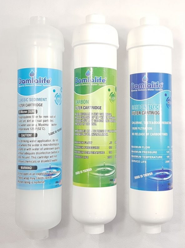 Damlalife Su Arıtma Cihazı Inline 3 Lü Filtre Seti - Resim 2