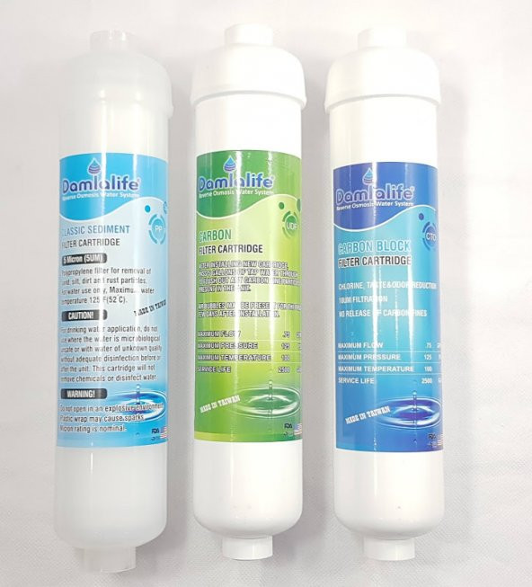Damlalife Su Arıtma Cihazı Inline 3 Lü Filtre Seti - Resim 3