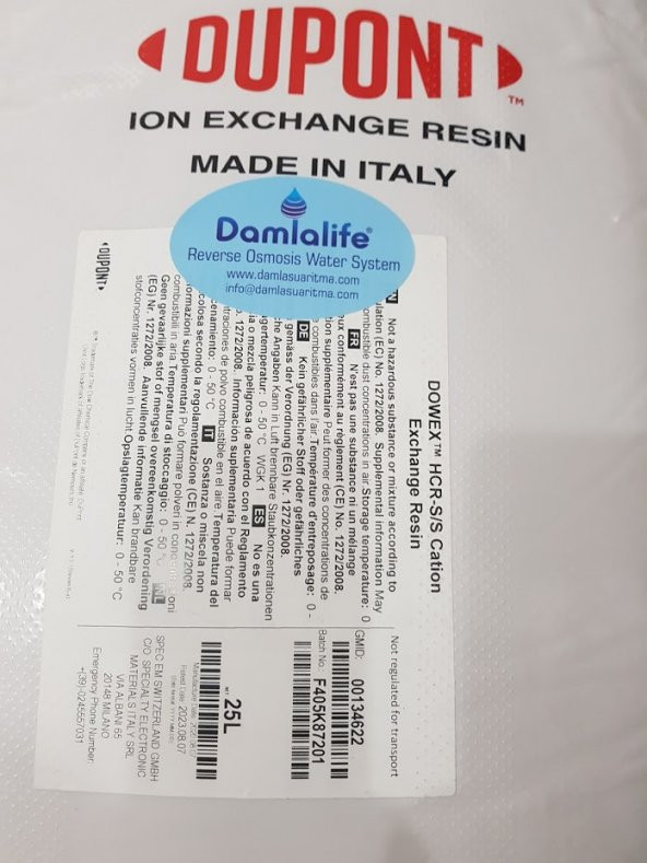 Yeni Dowex Dupont Katyonik İçme Suyu Arıtma Reçinesi 25 Litre - Resim 5