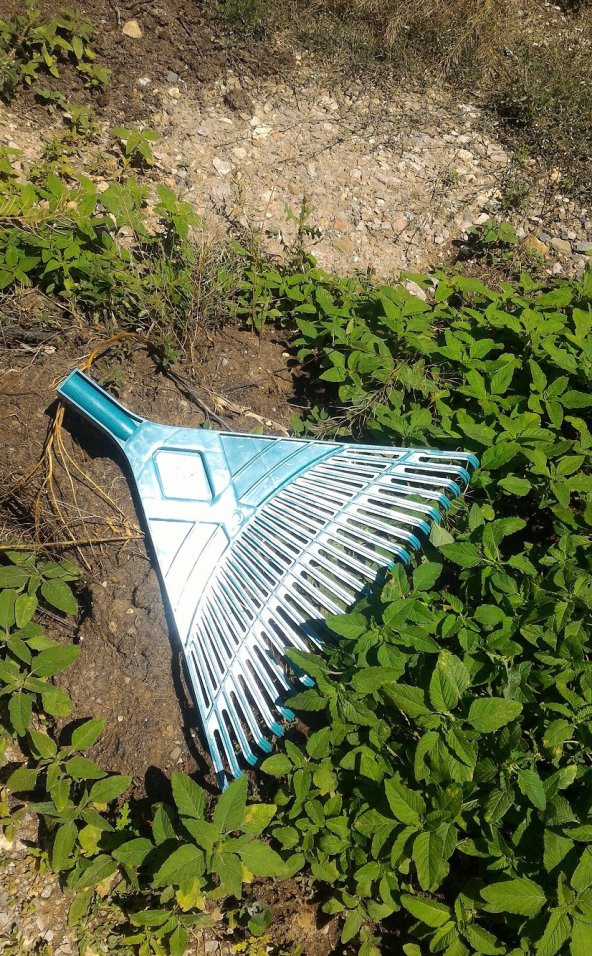 Bahçe Tırmığı 24 Dişli Yaprak Tırmığı Plastik Tırmık Çim Temizleme Tırmığı - Resim 4