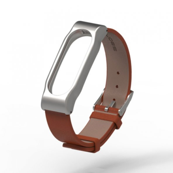 Xiaomi Mi Band 2 Akıllı Bileklik Deri Kordon Kahverengi - 5
