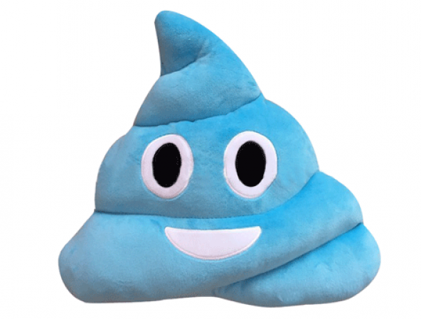 Mavi Gülen Poo Emoji Yastık