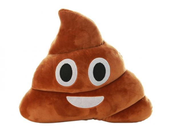 Kahverengi Gülen Poo Emoji Yastık