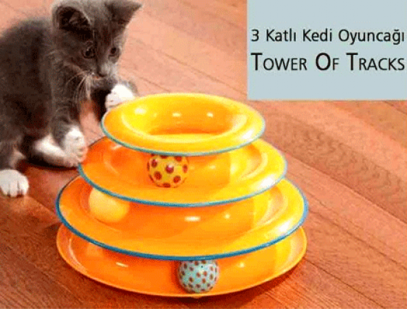 Tower Of Tracks 3 Katlı Kedi Oyuncağı Seti