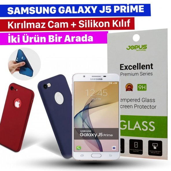 Jopus Samsung J5 Prime Kılıf  + Temperli Kırılmaz Cam Ekran Koruyucu