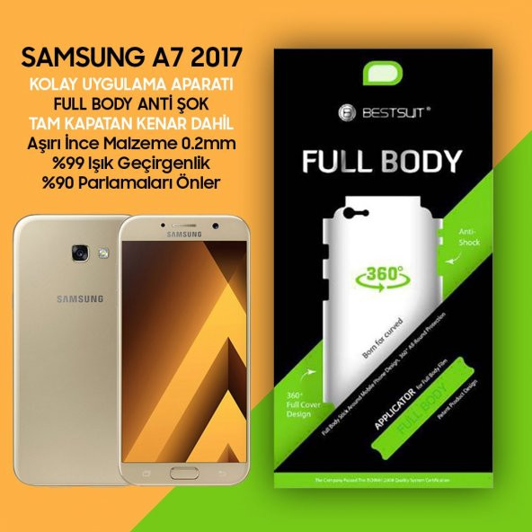 Bestsuit Samsung A7 2017 Ön Arka Full Body 2in1 Tam Kapatan Film