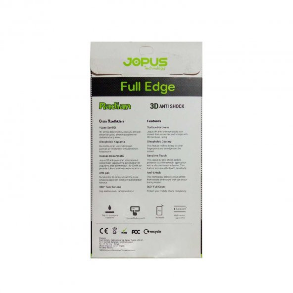 Jopus Lenovo K6 Note Ön Yüz Tam Kapatan Ekran Koruyucu Film Kılıf - 6